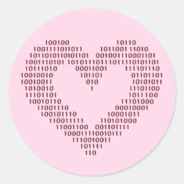 Binaire Code Hart Sticker Set