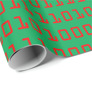 Binaire Code kerstcomputer Cadeaupapier