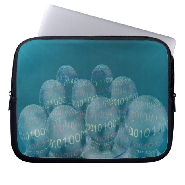 binaire code , man en digitale communicatie . laptop sleeve (Voorkant)