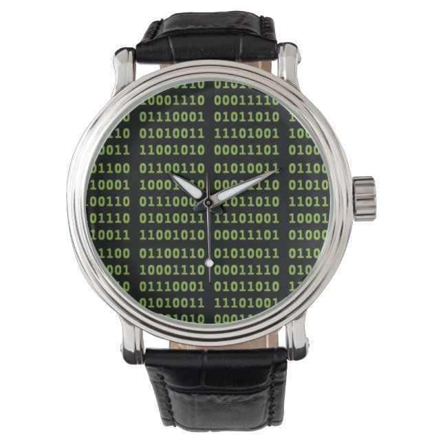 Binaire Code met de Gloed van het Scherm Horloge (Voorkant)