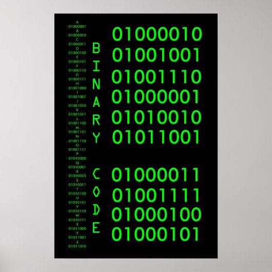 Binaire code poster (Voorkant)