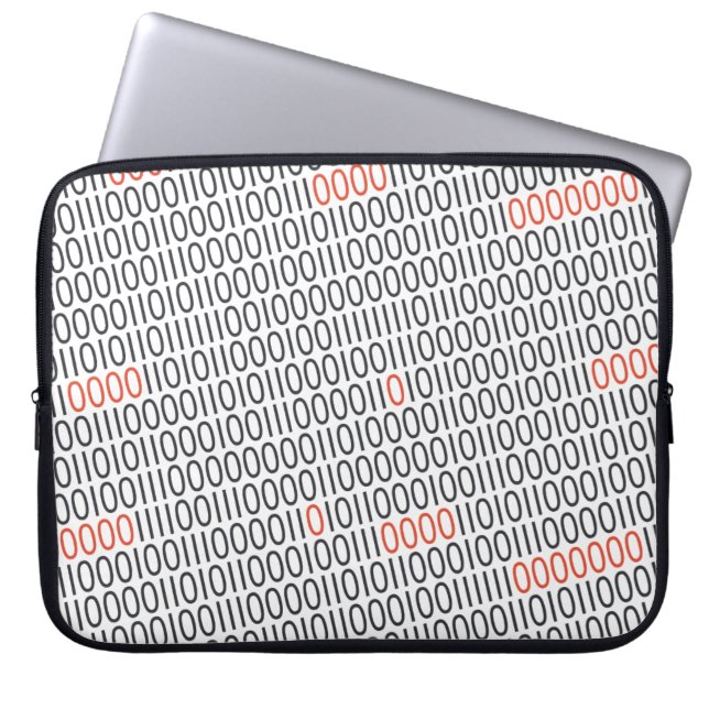 BINAIRE CODE rode details Laptop Sleeve (Voorkant)