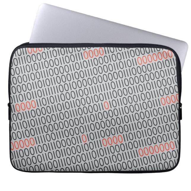 BINAIRE CODE - rode gegevens Laptop Sleeve (Voorkant)
