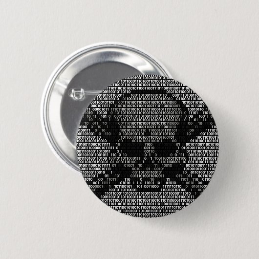 Binaire Code Ronde Button 5,7 Cm (Voorkant /achterkant)