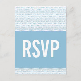 Binaire Code RSVP Briefkaart voor geodesie, blauw