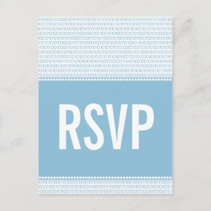 Binaire Code RSVP Briefkaart voor geodesie, blauw