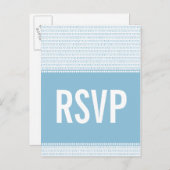 Binaire Code RSVP Briefkaart voor geodesie, blauw (Voorkant / Achterkant)