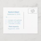 Binaire Code RSVP Briefkaart voor geodesie, blauw (Achterkant)