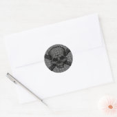 Binaire Code Schedel en Kruisbeenderen Ronde Sticker (Envelop)