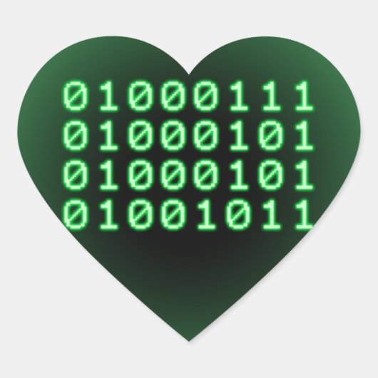 Binaire code voor GEEK Hart Sticker (Voorkant)