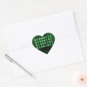 Binaire code voor GEEK Hart Sticker (Envelop)