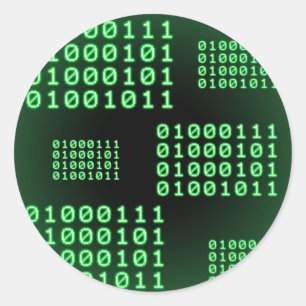 Binaire code voor GEEK Ronde Sticker