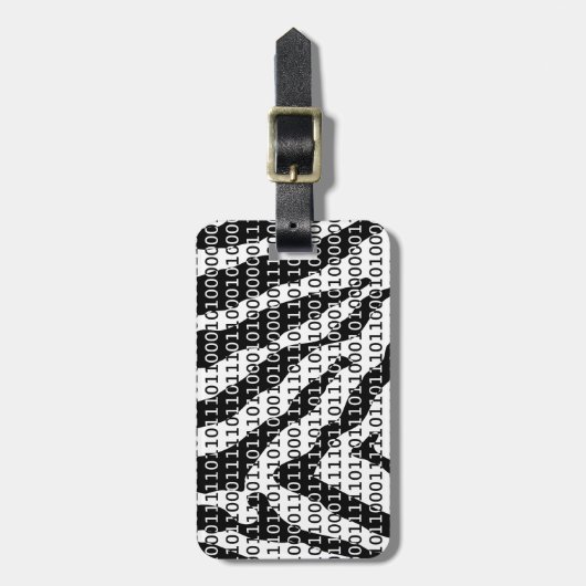 Binaire code zwart-wit Zebra Bagagelabel (Voorkant verticaal)