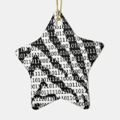 Binaire code zwart-wit Zebra Keramisch Ornament (Links)