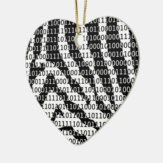 Binaire code zwart-wit Zebra Keramisch Ornament (Links)