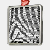 Binaire code zwart-wit Zebra Metalen Ornament (Links)