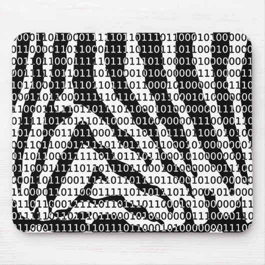Binaire code zwart-wit Zebra Muismat (Voorkant)