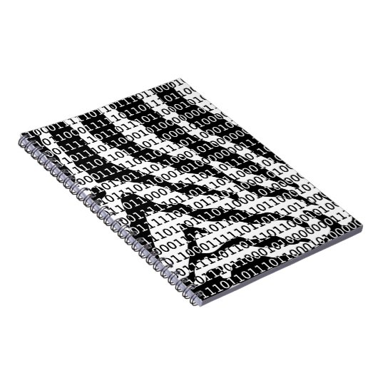 Binaire code zwart-wit Zebra Notitieboek (Rechterzijde)