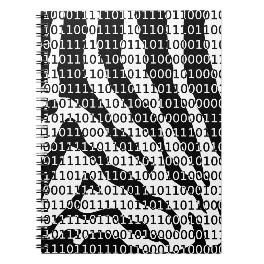 Binaire code zwart-wit Zebra Notitieboek (Voorkant)
