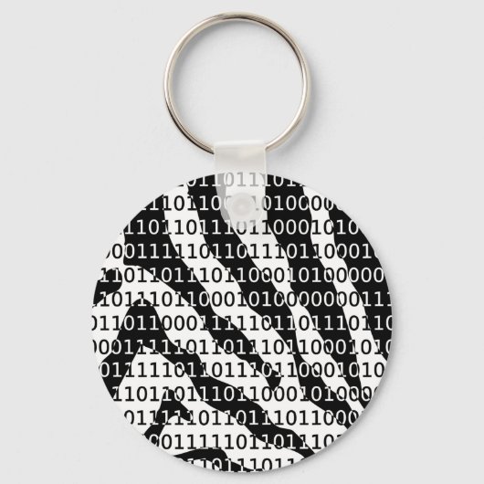 Binaire code zwart-wit Zebra Sleutelhanger (Voorkant)
