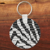Binaire code zwart-wit Zebra Sleutelhanger (Voorkant)