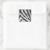 Binaire code zwart-wit Zebra Vierkante Sticker (Tas)