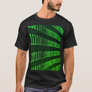 Binaire codes groen en blauw t-shirt