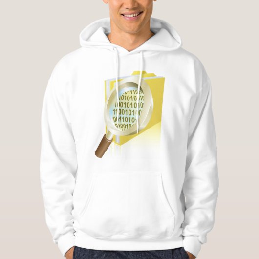 Binaire Data Vergrootglas Digitaal Bestand Zoeken Hoodie (Voorkant)