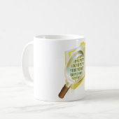 Binaire Data Vergrootglas Digitaal Bestand Zoeken Koffiemok (Voorkant links)