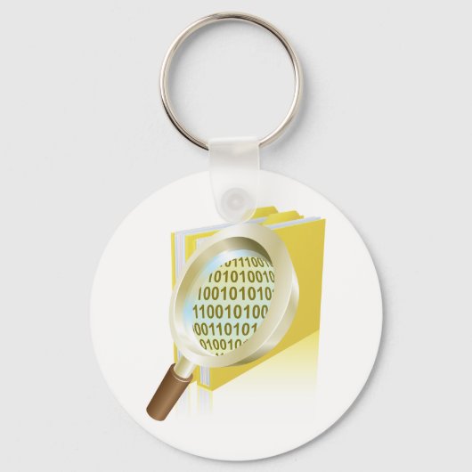 Binaire Data Vergrootglas Digitaal Bestand Zoeken Sleutelhanger (Achterkant)