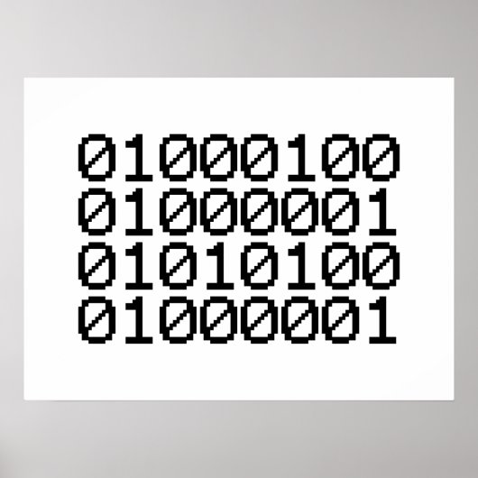 BINAIRE GEGEVENS POSTER (Voorkant)