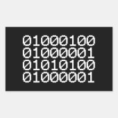 BINAIRE GEGEVENS RECHTHOEKIGE STICKER (Voorkant)