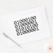 BINAIRE GEGEVENS RECHTHOEKIGE STICKER (Envelop)