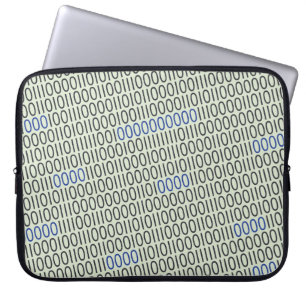 Binaire getallen grijs blauw laptop sleeve