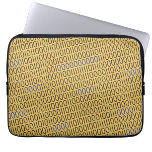 Binaire getallen grijs blauw laptop sleeve