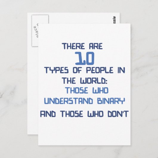 binaire grap briefkaart (Voorkant / Achterkant)