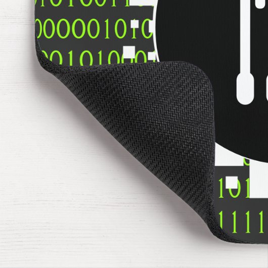 Binaire Matrix White Green Digital Portal 1s 0s Muismat (Hoek)