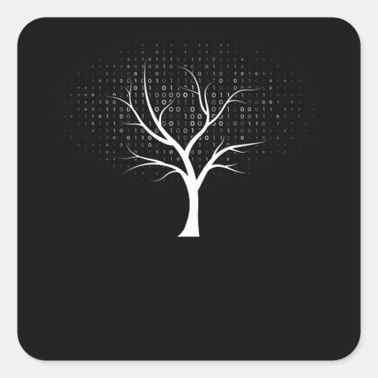 Binaire structuur vierkante sticker (Voorkant)