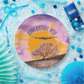 Binaire Zonnesettekst vliegtuigstructuur Papieren Bordje (Feest)