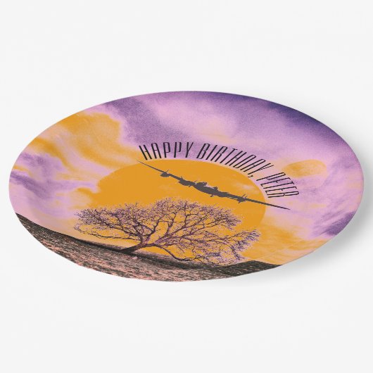 Binaire Zonnesettekst vliegtuigstructuur Papieren Bordje (Gekanteld)