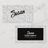 Binaire zwarte witte strepen van de Code Visitekaartje (Voorkant / Achterkant)