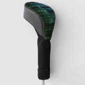 Binary Bliss Zwart en Groen Golfheadcover (Schuin)