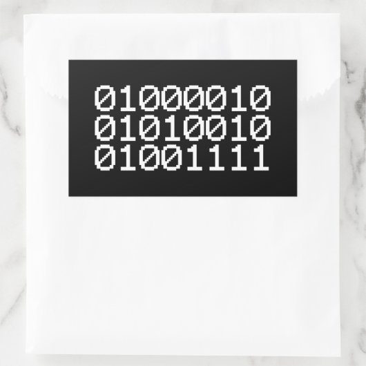 BINARY BRO RECHTHOEKIGE STICKER (Tas)