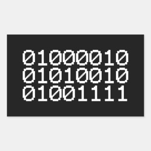BINARY BRO RECHTHOEKIGE STICKER