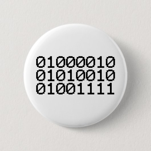 BINARY BRO RONDE BUTTON 5,7 CM (Voorkant)