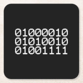 BINARY BRO VIERKANTE KARTONNEN ONDERZETTER (Voorkant)