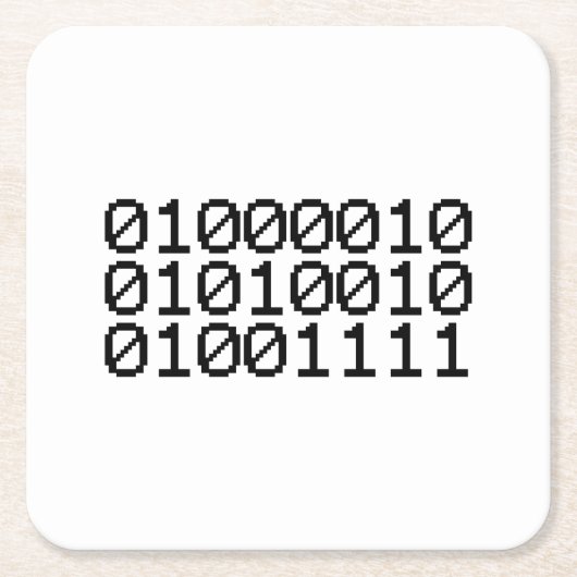 BINARY BRO VIERKANTE KARTONNEN ONDERZETTER (Voorkant)