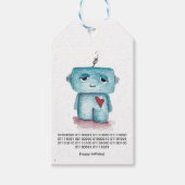 Binary Code Happy Birthday Label - Robot Cadeaulabel (Voorkant)
