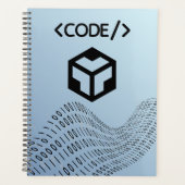 Binary code Spiral Planner– Modern Design (Devant)