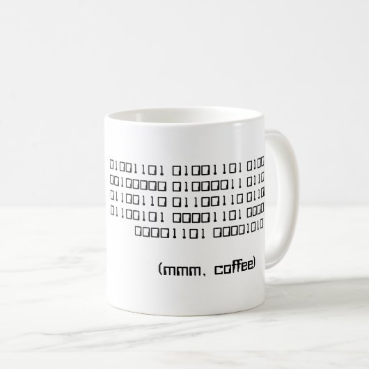 Binary Coffee Mug - Mmm, Café (Devant droit)